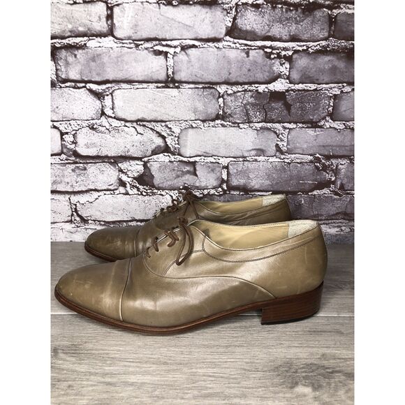 Rodi Taupe Leather Derby Cap Toe Oxfords Lace Up Dress Shoes Men Sz 44EU/11M US - Picture 10 of 16